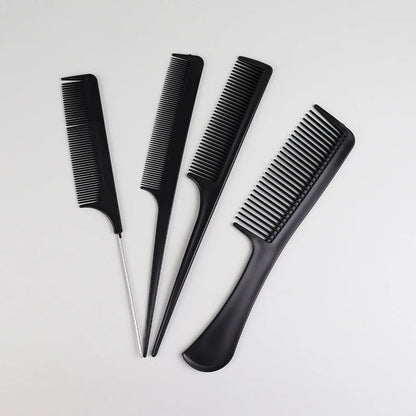 10pcs Black Hair Comb Set – 10 Different Designs, Multifunctional Anti-Static Hair Care Combs