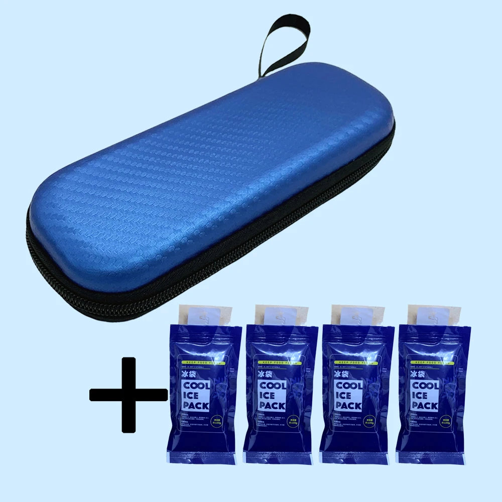 Portable Insulin Cooling Bag with 4 Ice Packs – Diabetic Pocket Pill Protector, Waterproof Thermal Insulated Medical Cooler