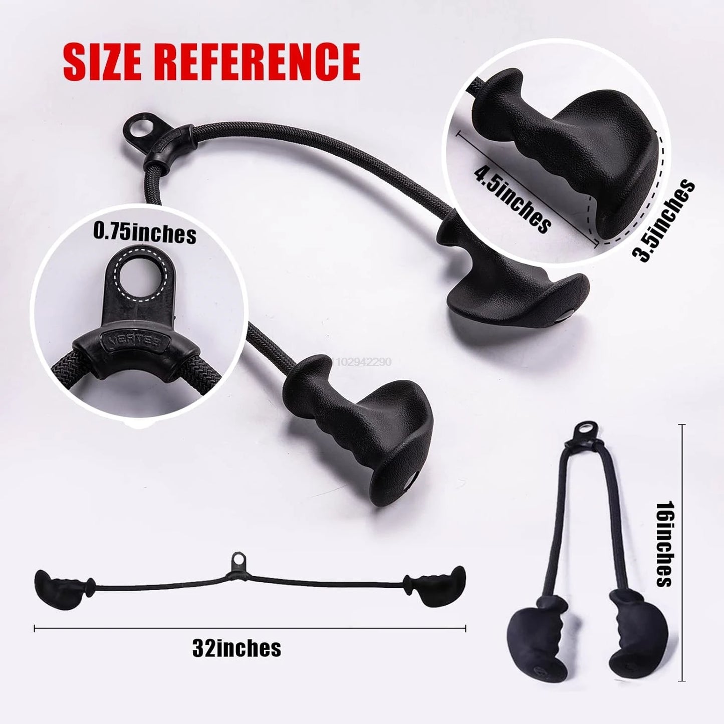 Fitness Biceps & Triceps Rope Pull-Down Grip Handles – Muscle Gym Pulley Cable Attachment for Back Workouts