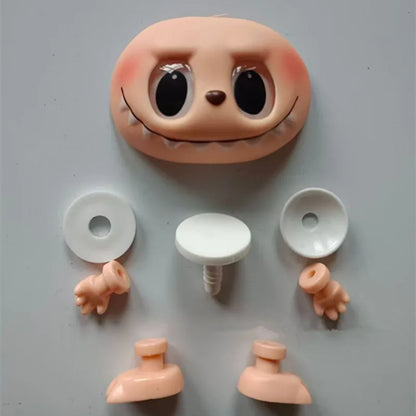 DIY Labubu Macaron Dolls Accessories – Vinyl Face & Hand Foot Blind Box with Switching Emotions