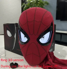 Miles Spider-Man 1:1 Electronic Mask - Moving Glowing Eyes with Ring Control for Cosplay, Collectors & Fans