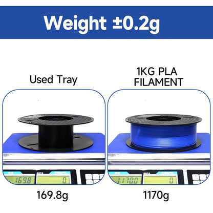 KINGROON 10KG PLA/ABS/PETG Filament 1.75mm – 10 Rolls Black, White, Gray for 3D Printing