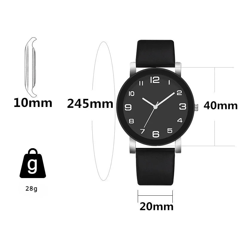 Fashion Leather Quartz Watch – Casual Digital Wristwatch for Women & Men, Couple Watch Gift