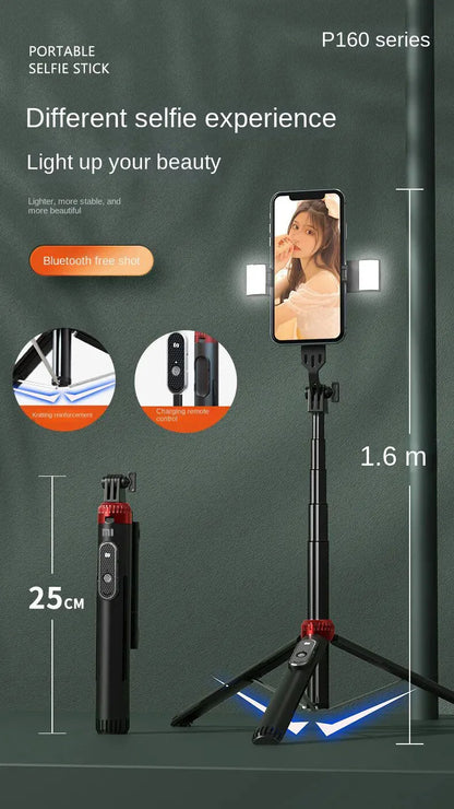 Xiaomi Tripod Selfie Stick – Bluetooth Mobile Tripod Stand with Remote Control, Ring Light & Telescopic Rod