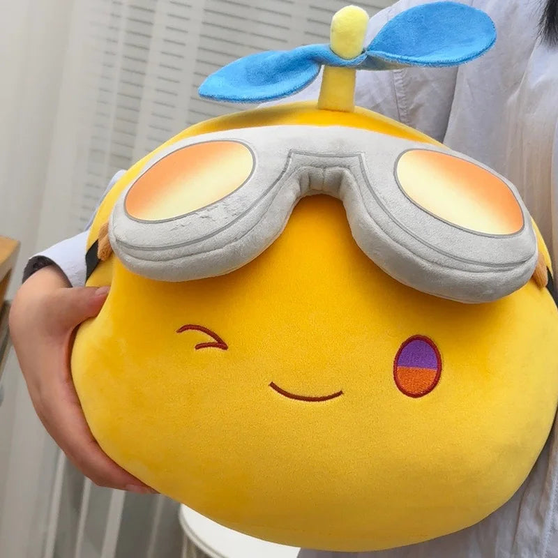 Cartoon Plush Yellow Goggles Doll Pillow – Soft Bamboo Dragonfly Cushion Toy, Cute Gift for Children