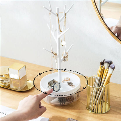 Rotating Jewelry Storage Box – Multifunctional Rack for Jewelry, Watches, Keys, and Creative Necklace and Earring Display Organizer
