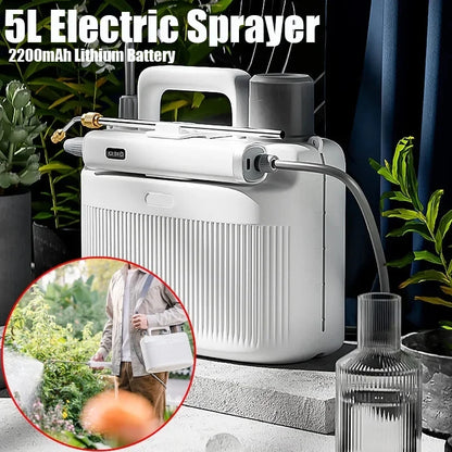 5L Garden Electric Sprayer - Pesticide and Flower Watering Electric Tool with 2200mAh Lithium Battery - Mini Atomization Sprayer