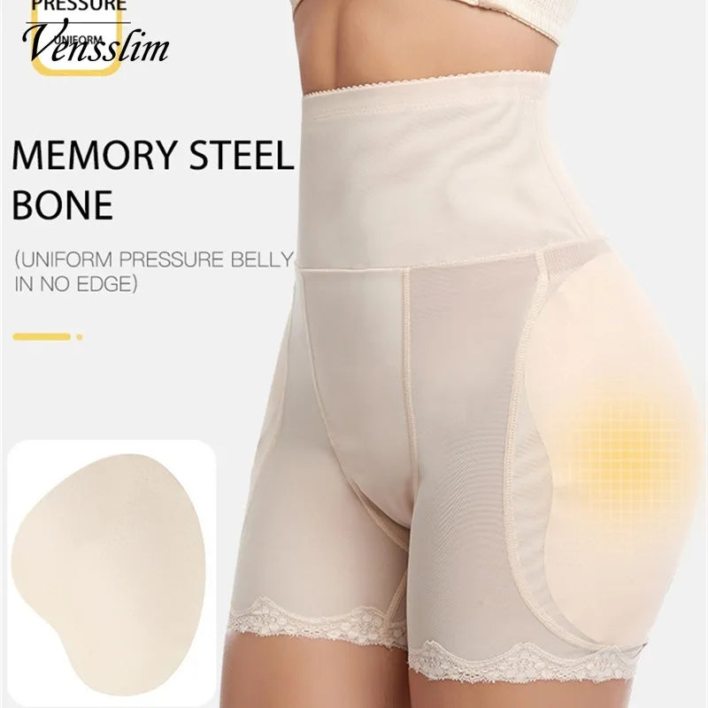 Vensslim Women's Hip Enhancer Body Shaper - Butt Lifter Shapewear Underwear with High Waist Trainer, Plus Size Tummy Control Panties