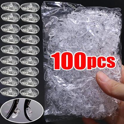 DIY Clear Oval Air Chamber Eyeglass Nose Bracket - Silicone Nose Pads, Anti-Drop Eyewear Bracket for Sunglasses & Glasses Accessories
