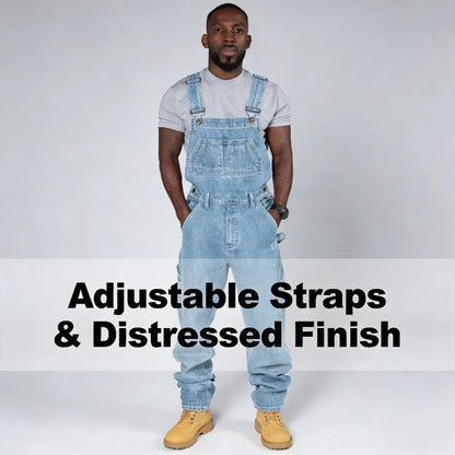 Men’s Denim Overalls - 2026 Fashion Jumpsuit Jeans with Adjustable Suspenders