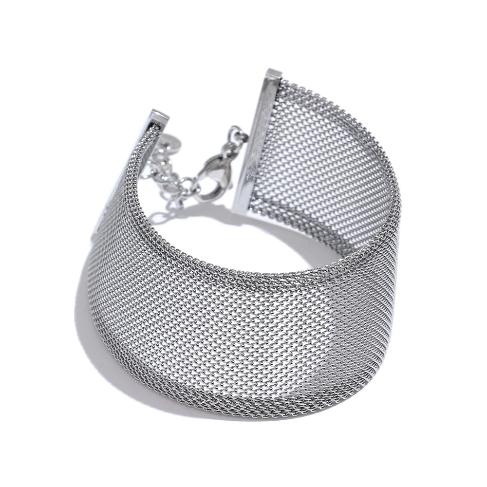 Yhpup 26mm Stainless Steel Wide Choker Necklace & Bracelet Bangle – Fashionable Waterproof Summer Jewelry