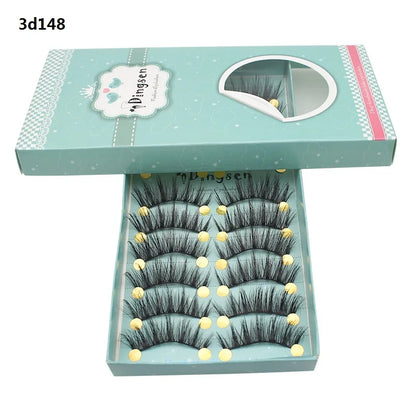 DINGSEN 10 Pairs Handmade Eyelash Fans – Individual False Lashes for Beauty & Makeup, Factory Price