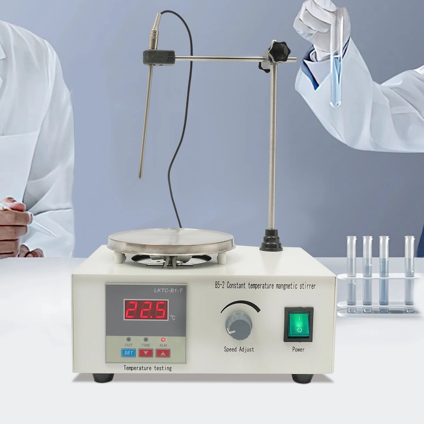 Digital Magnetic Stirrer 250W — Lab Tabletop Heating Plate Mixer, Large Volume, 304 Stainless Steel, 0–2000 RPM