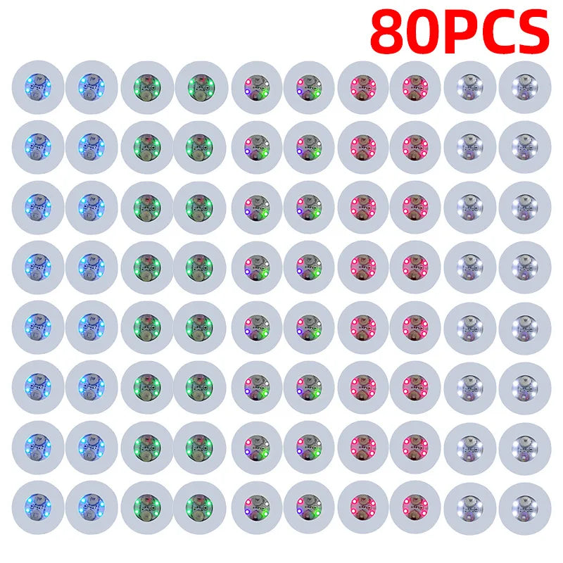 100-Pack LED Tableware Mats & Luminous Cup Stickers — Colorful Flashing Bottle Coasters for Bar, Stall, and Party Lighting