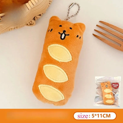 Cute Food Plush Pendant Bag Keychain - Creative Decorative Hanging Charm 1/3 Pcs