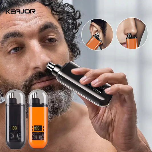 Rechargeable Nose Hair Trimmer - Portable Electric Hair Remover for Men with Eyebrow Shaving & Precision Clipping
