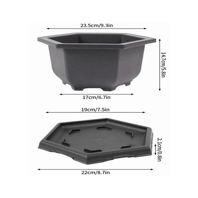 Purple Clay Succulent Plant Pots – Outdoor Garden Bonsai Planters, Rectangular & Square