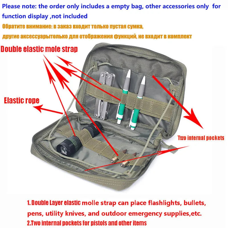 Molle Tactical EMT Pouch - Outdoor Emergency Medical Pack, Multi-Tool Kit EDC Bag for Camping and Hunting