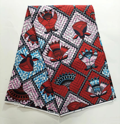 African Real Wax Print Fabric - 100% Cotton Nigerian Ankara Sewing Material for Party Dresses
