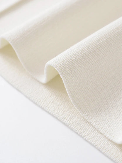 2024 Women’s Casual V-Neck Short Sleeve Knitted Top – Simple Plain Autumn Fashion