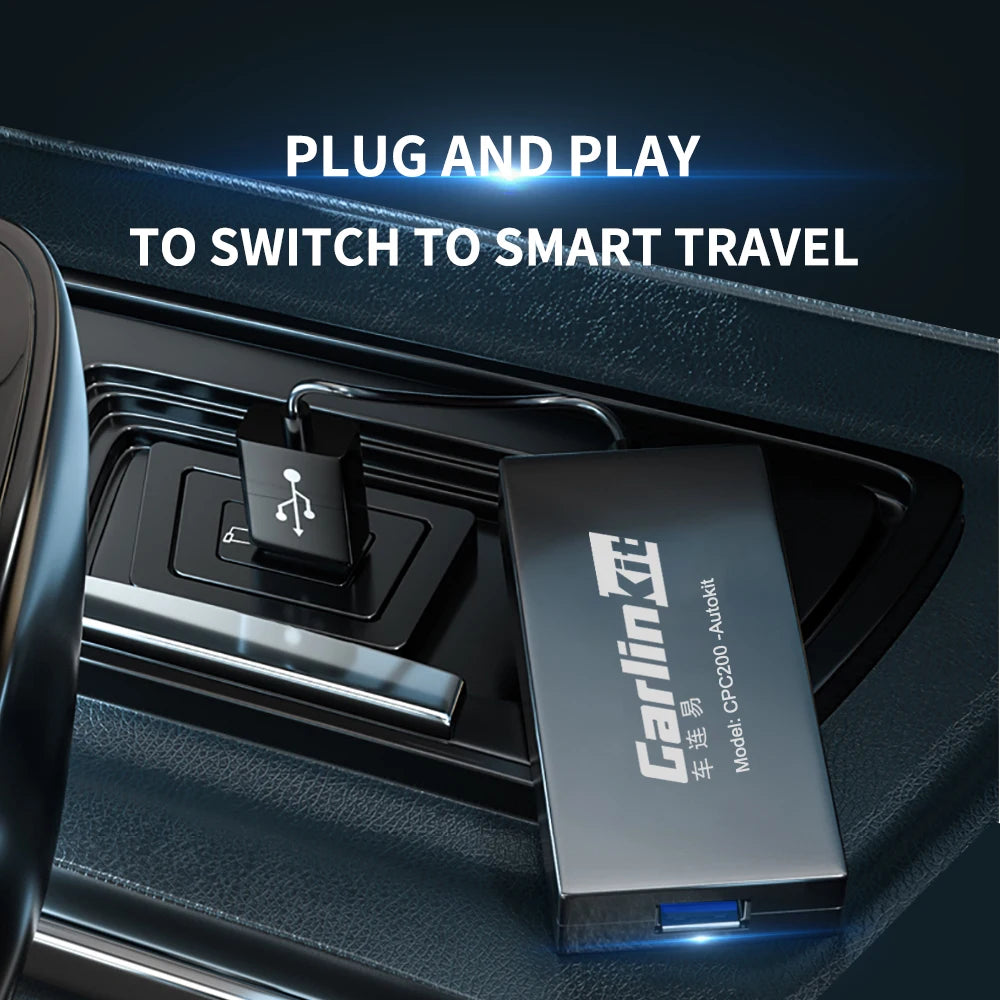 CarlinKit Wireless CarPlay & Android Auto USB Adapter – Wireless Dongle for Car Multimedia, MirrorLink, Waze & Spotify