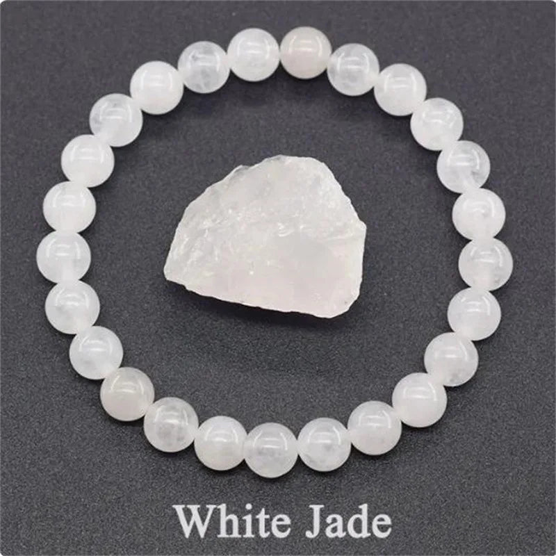 8MM Natural Epidote Zoisite & Lava Stone Bead Bracelet - Tiger Eye & Quartz Jewelry for Women