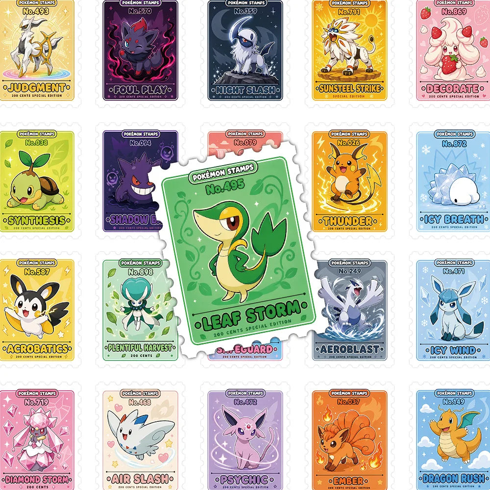 60PCS Pokémon Anime Stickers - Cute Scrapbooking Decals for Laptops, Notebooks & Suitcases