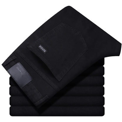Men's Style Stretch Regular Fit Black Denim Jeans – Soft Casual Cotton Pants