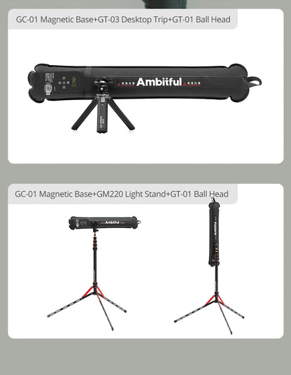Ambitful GC12 Gold Crow Flexible Photography Lighting - 2700K-6500K Portable LED Soft Light, Inflatable Air Light