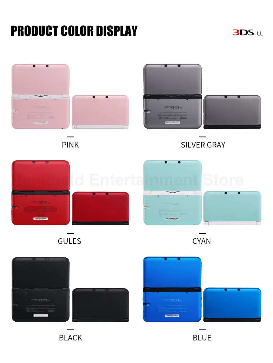 Original Used 3DS XL / 3DS LL Game Console with 128GB Memory Card — Handheld GBA & 3D Games