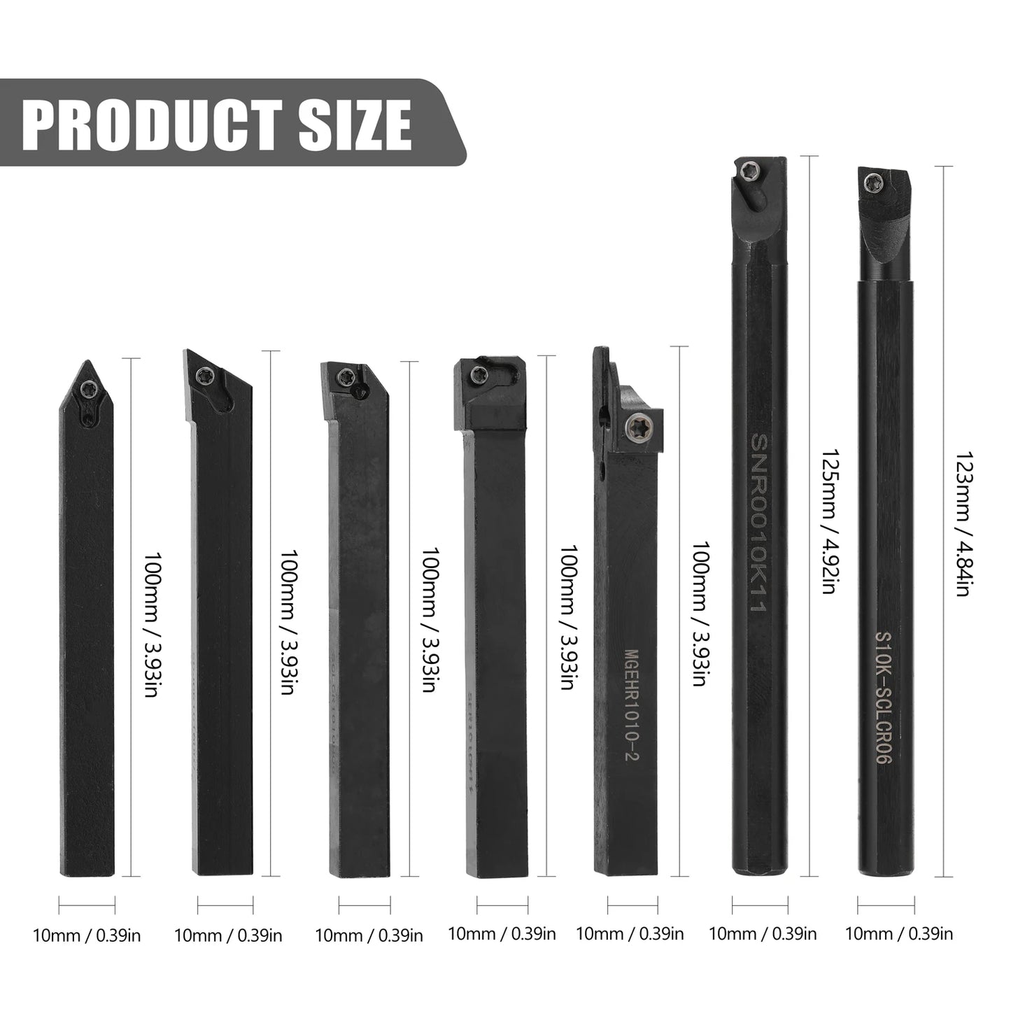 8-16mm Lathe Turning Tool Holder — Boring Bar & CNC Metal Cutter Rod with Shank and Inserts