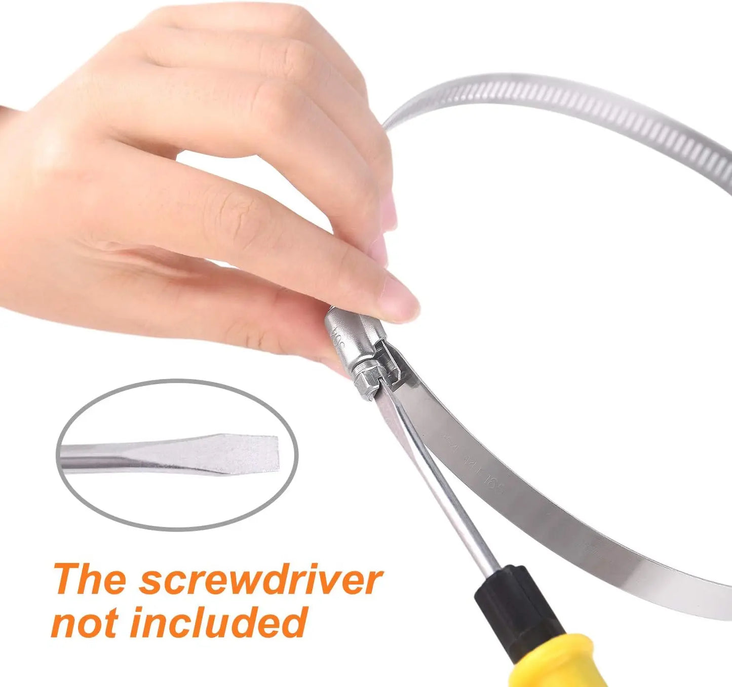 Adjustable 6mm-1400mm Hose Clamp — 304 Stainless Steel Fuel Line, Dryer Vent, Air Duct & Automotive Pipe Clip