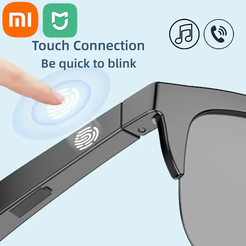 Xiaomi MIJIA Smart Sunglasses — Bluetooth Headphones with HIFI Audio, Blue Light Protection, Waterproof & Anti-UV for Men and Women