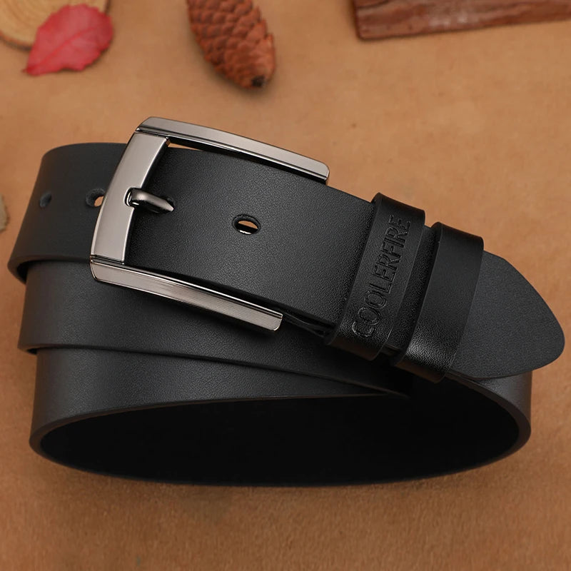 Men's High-Quality Genuine Leather Belt – Luxury Designer Cowskin Fashion Strap for Jeans & Cowboy Style