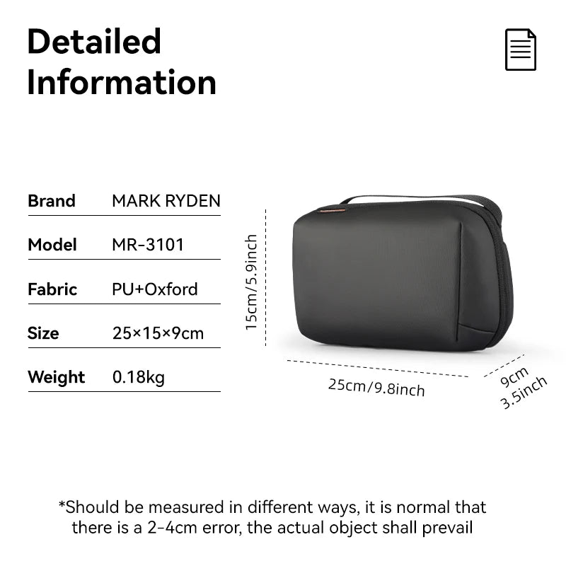 Portable Tech Pouch Organizer Case: Storage Bag Gadget Bag for Travel