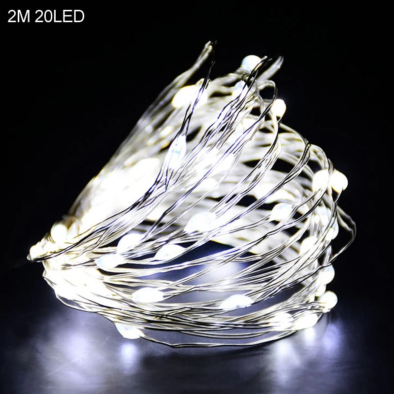 2M 20LED Santa Claus & Snowflake Light String – Christmas Decoration for Home, Xmas Tree, Kids Gift, and New Year 2025