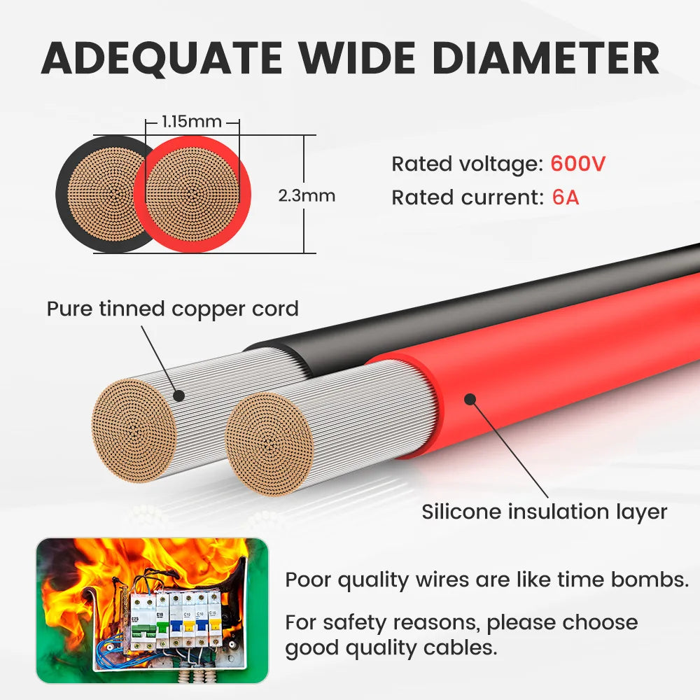 CONEPY Super Soft Silicone Electrical Wire – Heat-Resistant Red & Black 12-30 AWG for Car Battery