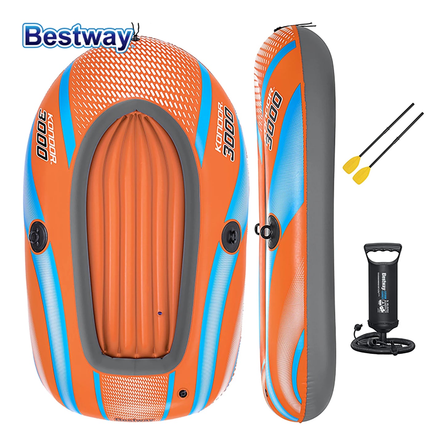 Bestway 1–3 Person Heavy Duty Inflatable Kayak PVC Rafting Adventure Boat for Outdoor Water Sports & Fishing