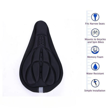 Soft 3D Padded Cycling Saddle Seat Cover – Comfortable Foam Cushion for MTB & Bicycle, Accessory for Better Ride