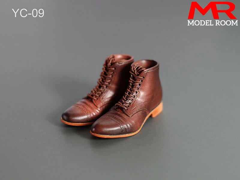 1/6 Scale Male Lace-Up Rubber Boots — Solid Soldier Shoes for 12'' Action Figures with Detachable Feet Dolls