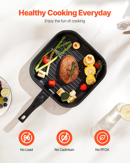 VEVOR 17-Piece Nonstick Granite Cookware Set – Induction Pots, Pans & Frying Tools for Kitchen