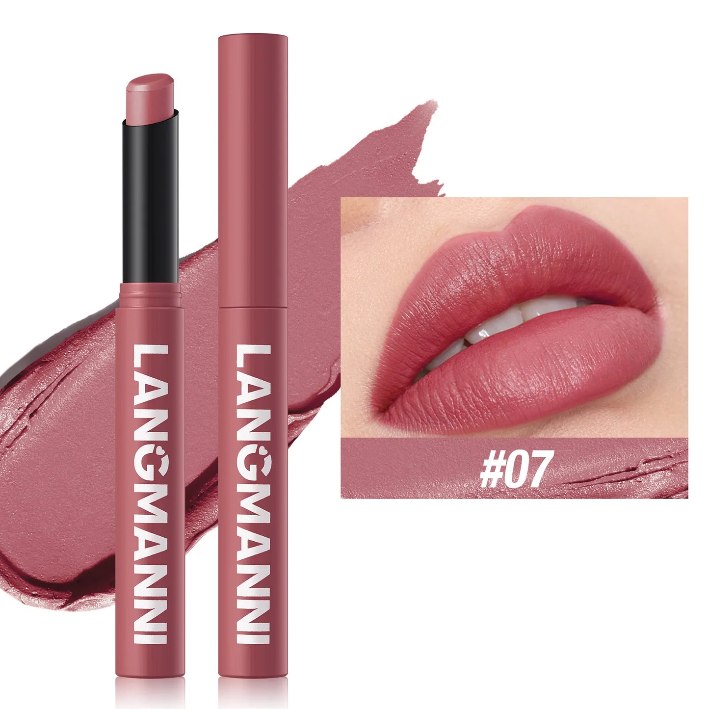 12-Color Matte Lipstick Pencil – Waterproof, Long-Lasting Non-Stick Lip Stain Tint Nude Makeup Pen