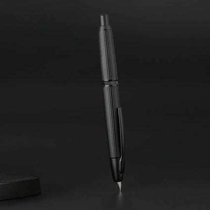 MAJOHN A1 Metal Engraved Fountain Pen: Press Fish Scale Design, Retractable with Clip/No Clip - Office and School Writing Gift