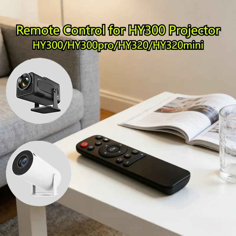 Universal Remote Control for HY300 Projector - Compatible with HY300 Pro, HY320 Mini and Portable Projectors