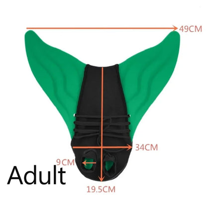 Swimming Fins for Children & Adults — Mermaid Training Flippers, Diving Foot Monofin for Pool, Swim, and Water Fun