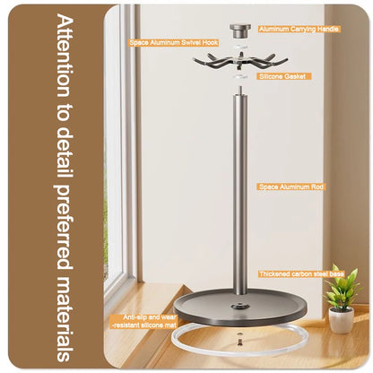 Rotating Kitchen Utensil Stand — 8-Hook Countertop Organizer for Cooking Tools