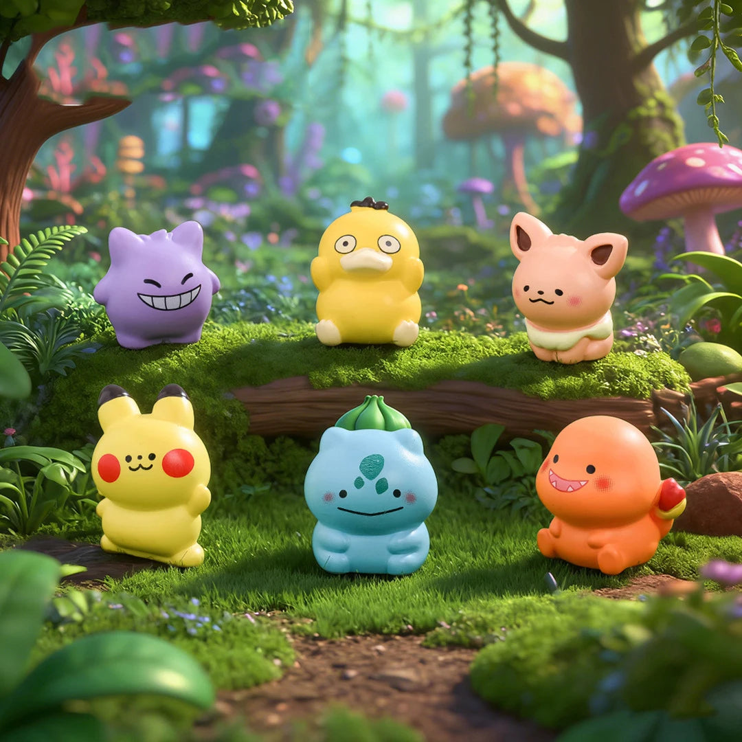 6Pcs Pokemon Anime Figure Set - Gengar Pikachu Bulbasaur Luminous Mini Ornaments Charmander Toys Collection Gift