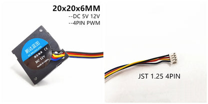 20×20×6mm Mini Blower Fan - 5V/12V 11000RPM Ultrathin 2-Pin 3-Pin 4-Pin PWM Laptop Cooling Fan