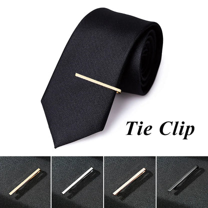 Men’s Fashion Tie Clip Pin - Metal Necktie Bar for Business, Wedding & Party Suit Accessories Gift