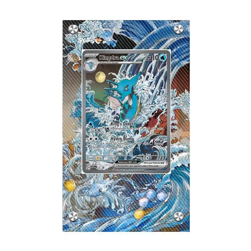 Pokémon Acrylic Extended Artwork Card Display Rack – Pikachu, Greninja, Magikarp & Kingdra Collectible Card Holder Display Case Gift